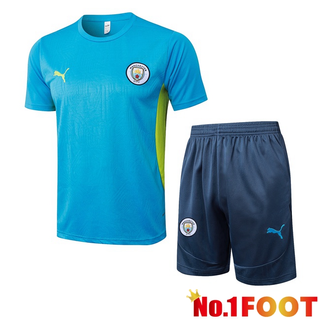 Manchester City kit Training T Shirt + Shorts Blue 2025/2026