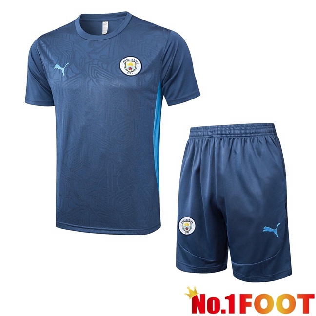 Manchester City kit Training T Shirt + Shorts Blue Royal 2025/2026
