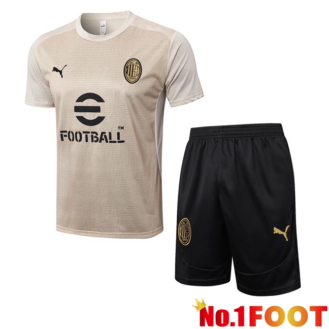AC Milan kit Training T Shirt + Shorts Yellow 2025/2026