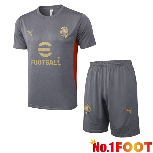 AC Milan kit Training T Shirt + Shorts Grey 2025/2026