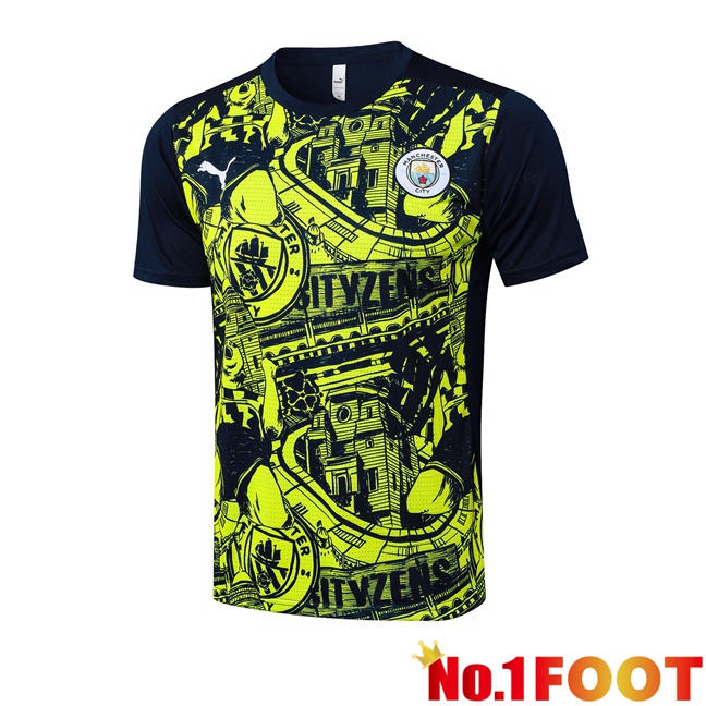 Manchester City Training T Shirt Blue Royal Yellow 2025/2026
