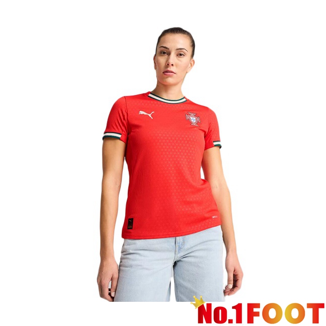 Portugal Women Home Soccer Jersey Red 2025/2026