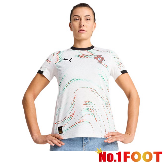 Portugal Women Away Soccer Jersey White 2025/2026