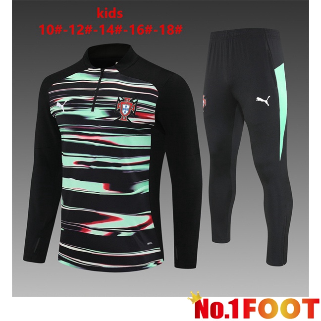 Portugal Kids kit Training Tracksuit Black Green 2025/2026