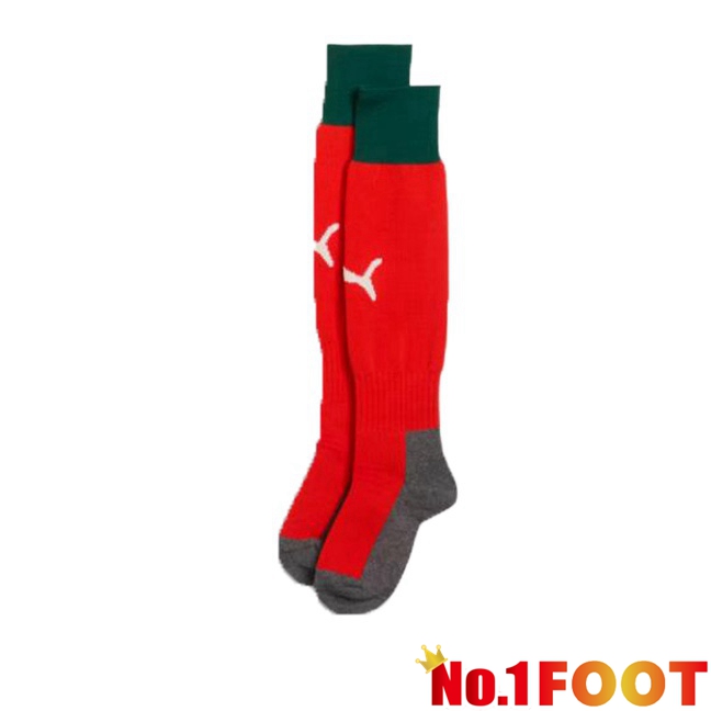 Portugal Home Soccer Socks Red 2025/2026