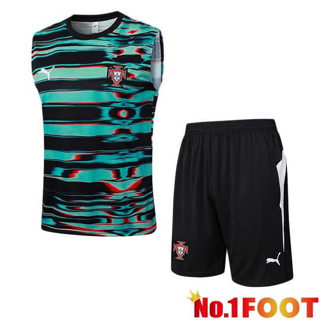 Portugal Gilet Soccer + Shorts Black Green 2025/2026