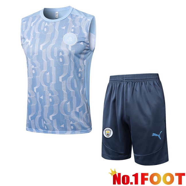 Manchester City Gilet Soccer + Shorts Blue 2025/2026