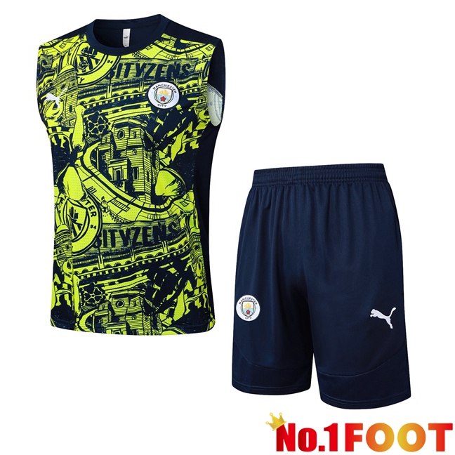 Manchester City Gilet Soccer + Shorts Blue Royal Green 2025/2029