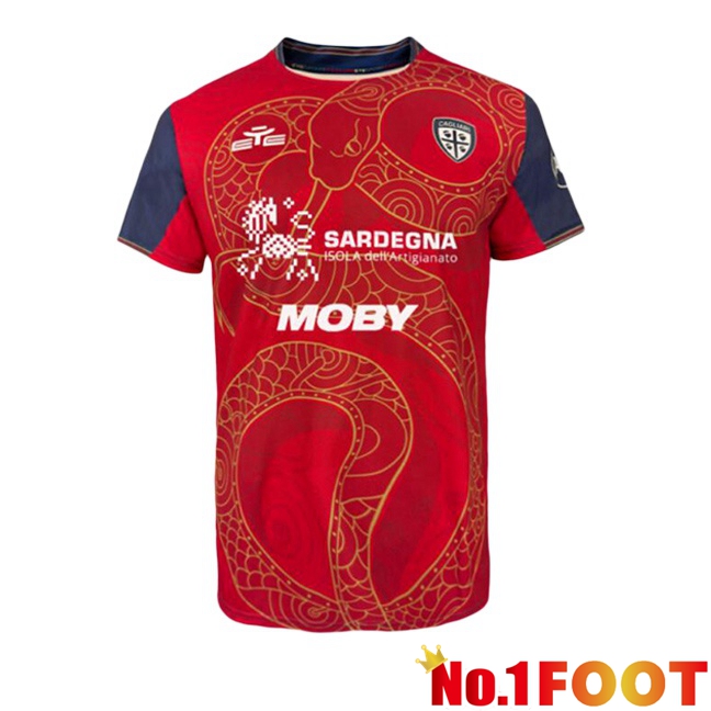 Cagliari Calcio Soccer Jersey Special Edition Red 2024/2025