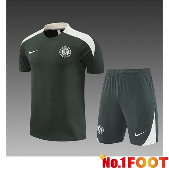 FC Chelsea Kids kit Training T Shirt Green/White 2025/2026
