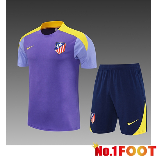Atletico Madrid Kids kit Training T Shirt Purple/Yellow 2025/2026