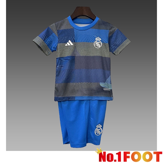 Real Madrid Kids kit Training T Shirt Blue/Green 2025/2026