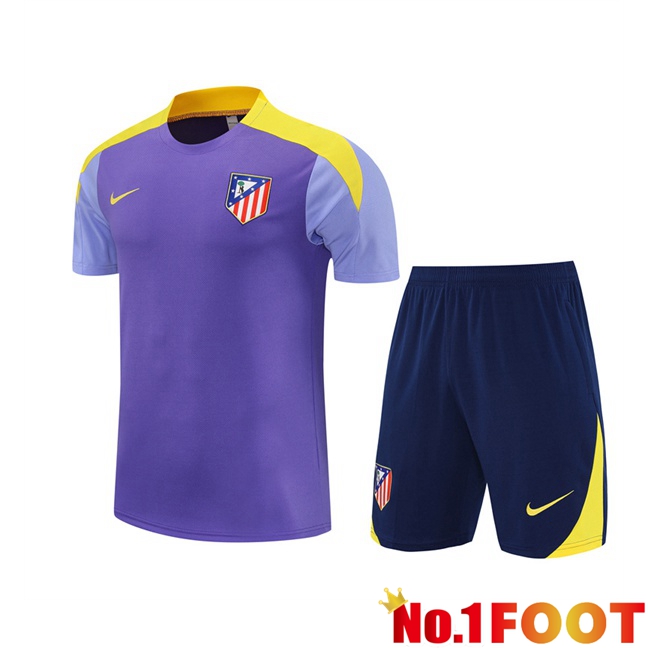 Atletico Madrid kit Training T Shirt + Shorts Purple 2025/2026