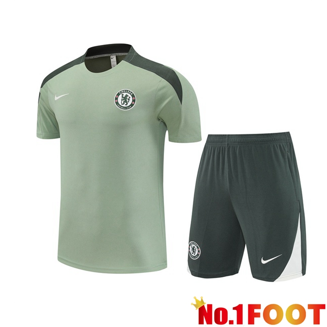 FC Chelsea kit Training T Shirt + Shorts Green 2025/2026