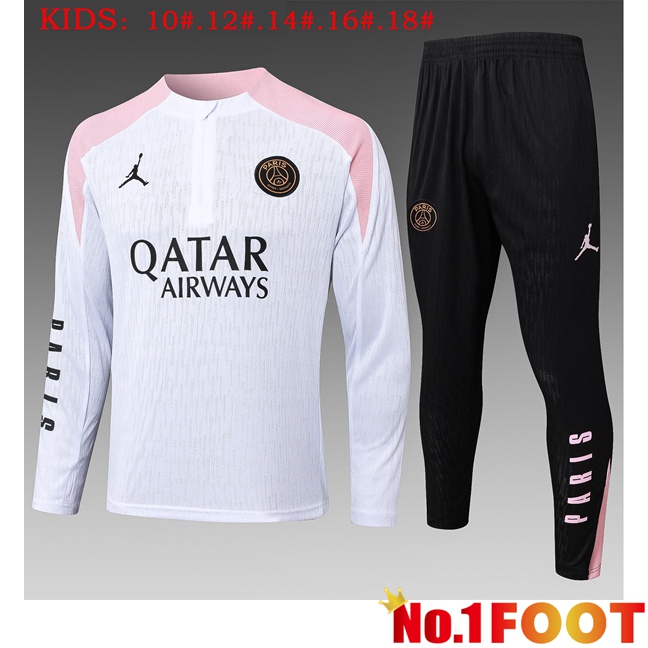 Paris PSG Kids kit Training Tracksuit White 2025/2026