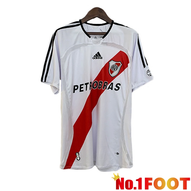 River Plate Retro Home Soccer Jersey White Red 2006-2007