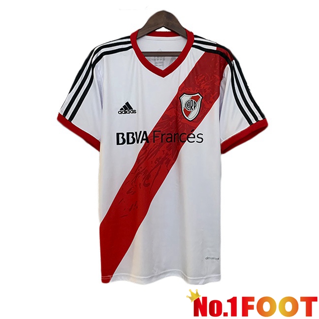 River Plate Retro Home Soccer Jersey White Red 2013-2014