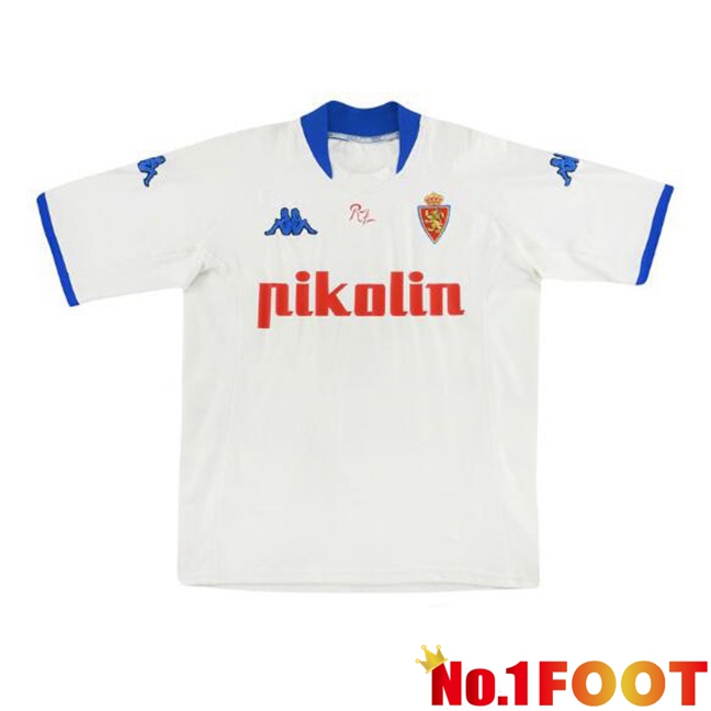 Real Zaragoza Retro Home Soccer Jersey White 2001-2002