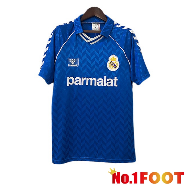Real Madrid Retro Away Soccer Jersey Blue 1986-1988