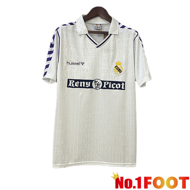 Real Madrid Retro Home Soccer Jersey White 1989-1990