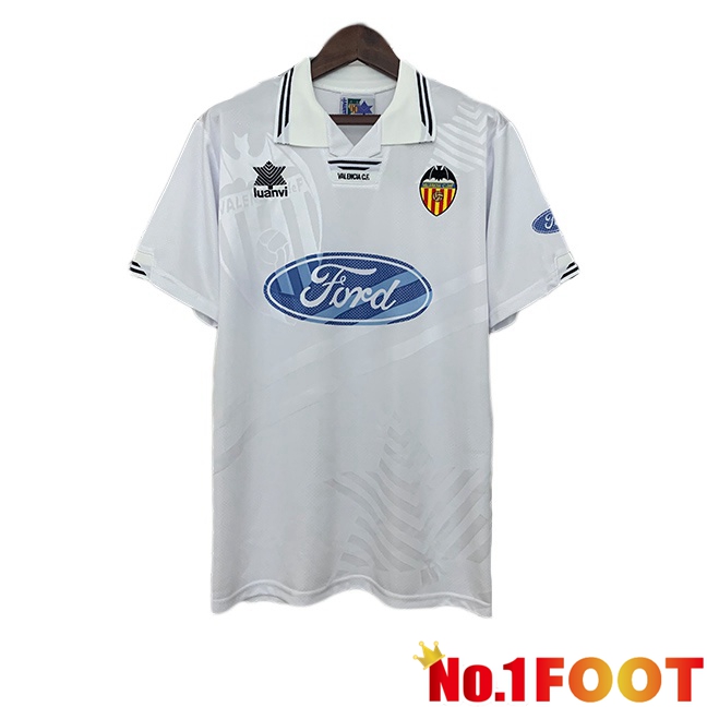 Valencia CF Retro Home Soccer Jersey White 1995-1996