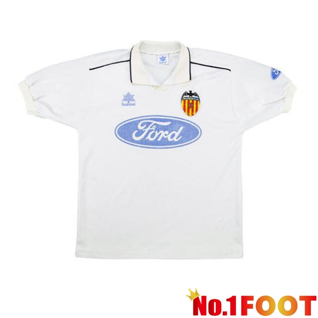 Valencia CF Retro Home Soccer Jersey White 1996-1997