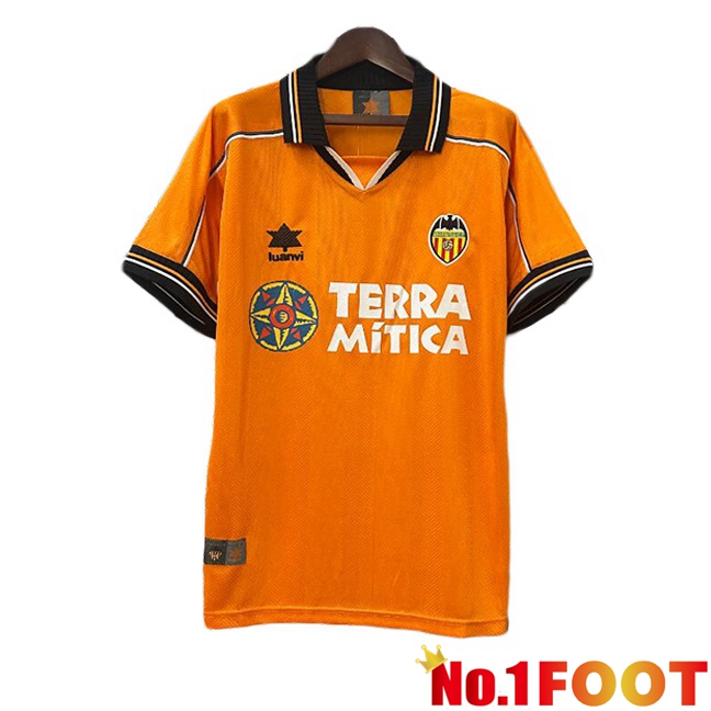 Valencia CF Retro Away Soccer Jersey Orange 1999-2000