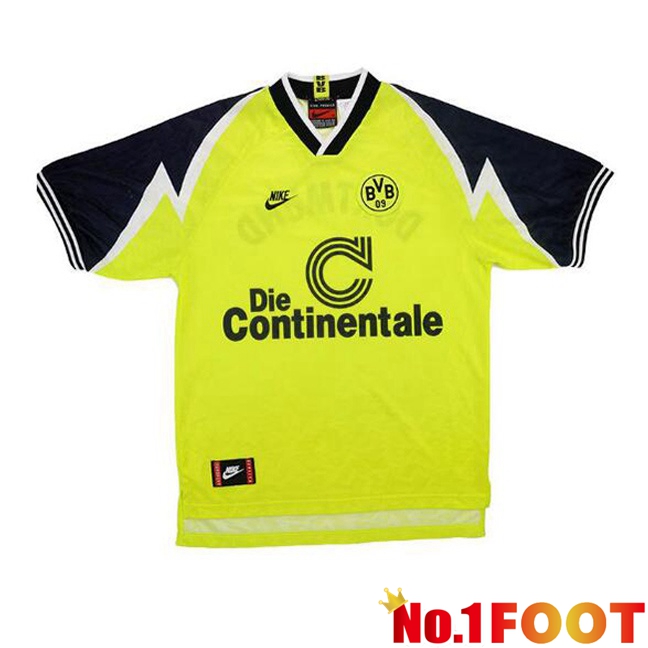 Dortmund BVB Retro Home Soccer Jersey Yellow 1995-1996