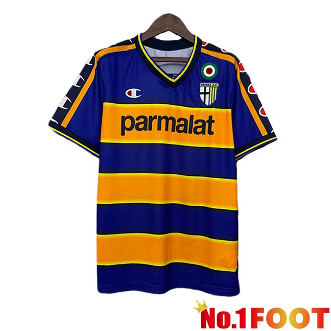 Parma Calcio Retro Home Soccer Jersey Yellow Blue 2002-2003