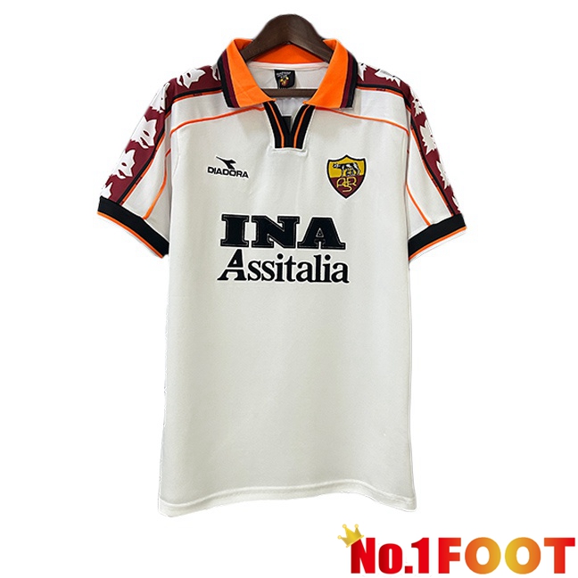 AS Rome Retro Away Soccer Jersey White 1998-1999