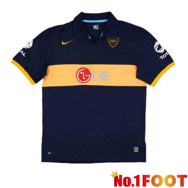 Boca Juniors Retro Home Soccer Jersey Blue Royal Yellow 2009-2010