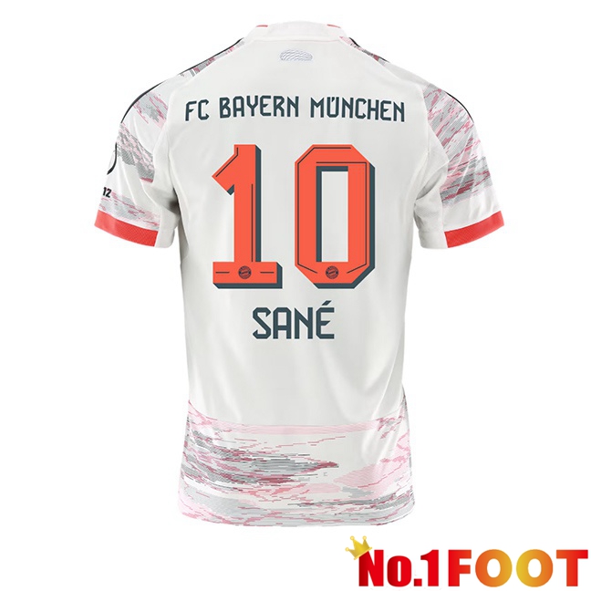 Bayern Munich (Sané 10) Away Soccer Jersey White 2025/2026