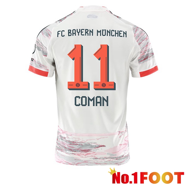 Bayern Munich (Coman 11) Away Soccer Jersey White 2025/2026