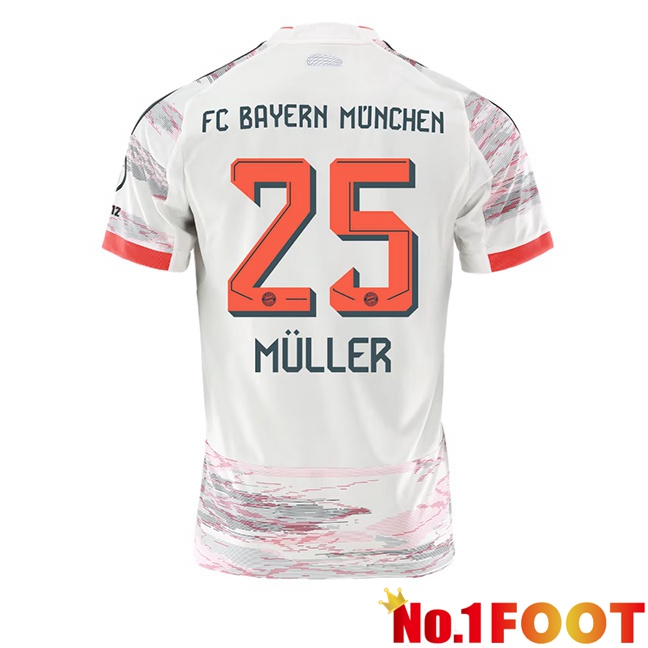 Bayern Munich (Müller 25) Away Soccer Jersey White 2025/2026