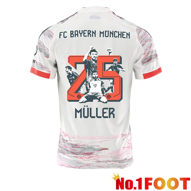 Bayern Munich (Müller 25) Away Soccer Jersey Special Edition White 2025/2026