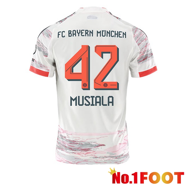 Bayern Munich (Musiala 42) Away Soccer Jersey White 2025/2026