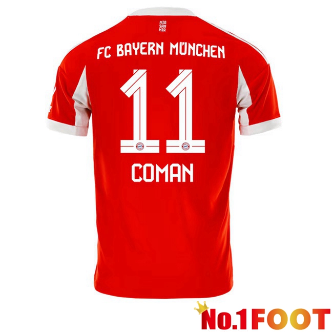 Soccer Jersey Bayern Munich (Coman 11) Home Red 2025/2026