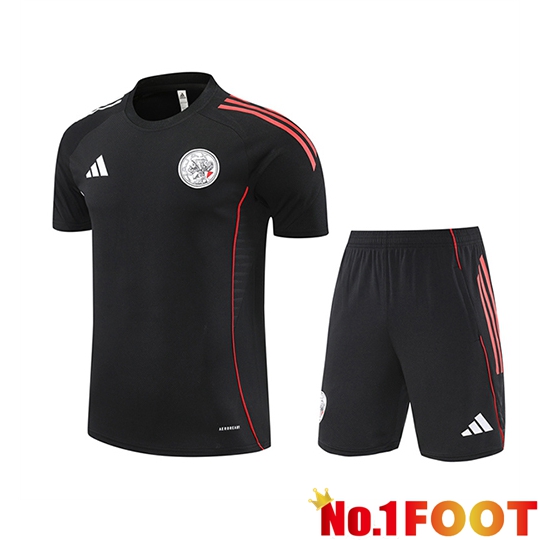 Ajax Kids Training T Shirt Black Red 2025 2026