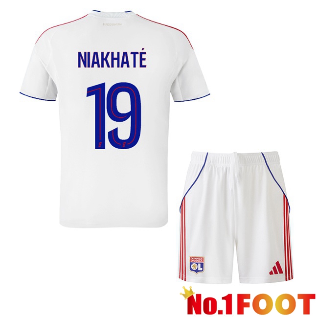 lyon OL (NIAKHATÉ 19) Kids Home Soccer Jersey White 2025/2026