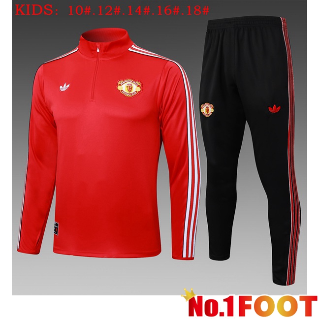 Manchester United Kids kit Training Tracksuit Red 2025/2026