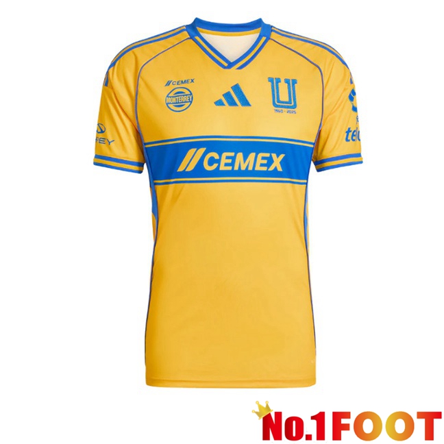 Tigres UANL Home Soccer Jersey Yellow 2025/2026