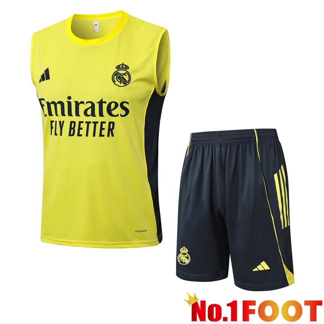 Real Madrid Gilet Soccer + Shorts Yellow 2025/2026