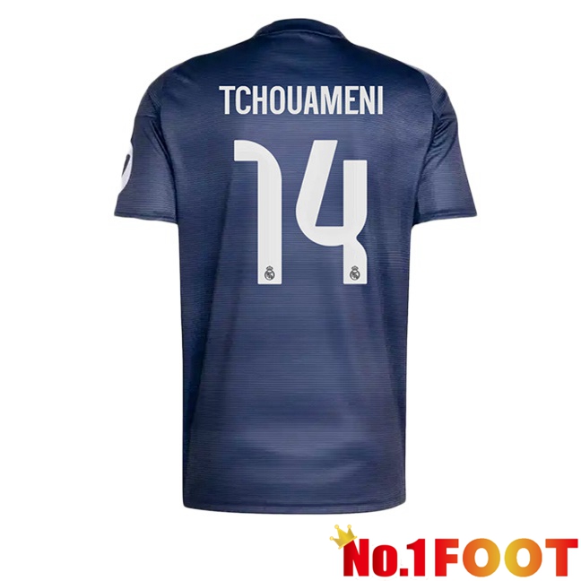 Real Madrid (Tchouameni 14) Away Soccer Jersey Blue Royal 2025/2026