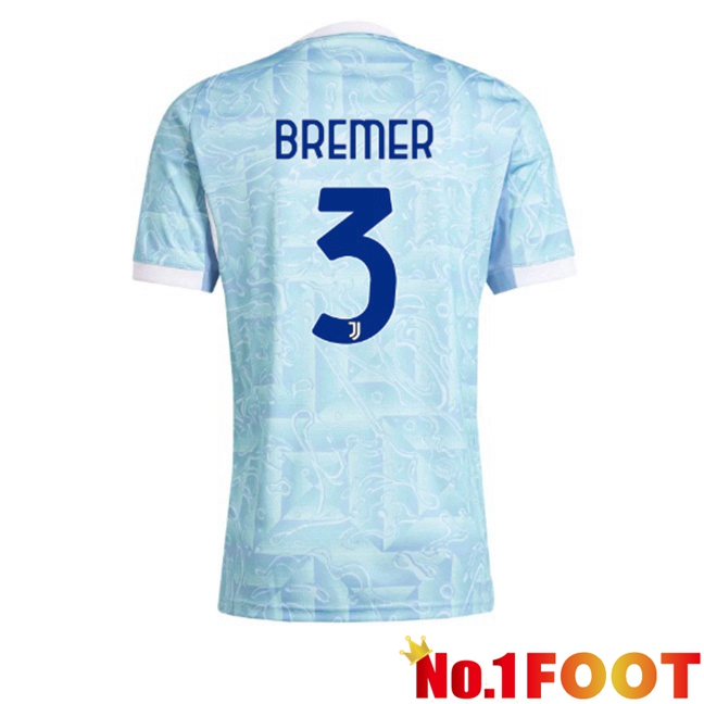 Juventus (BREMER 3) Away Soccer Jersey Blue White 2025/2026