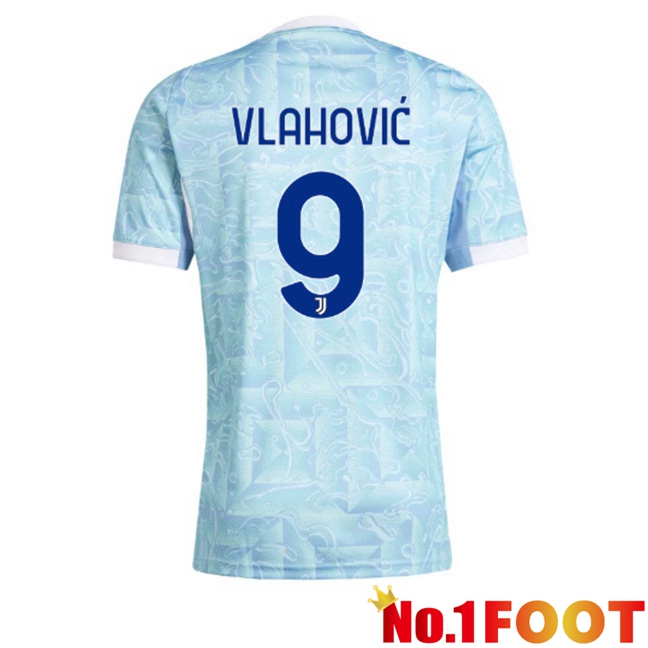 Juventus (VLAHOVIĆ 9) Away Soccer Jersey Blue White 2025/2026