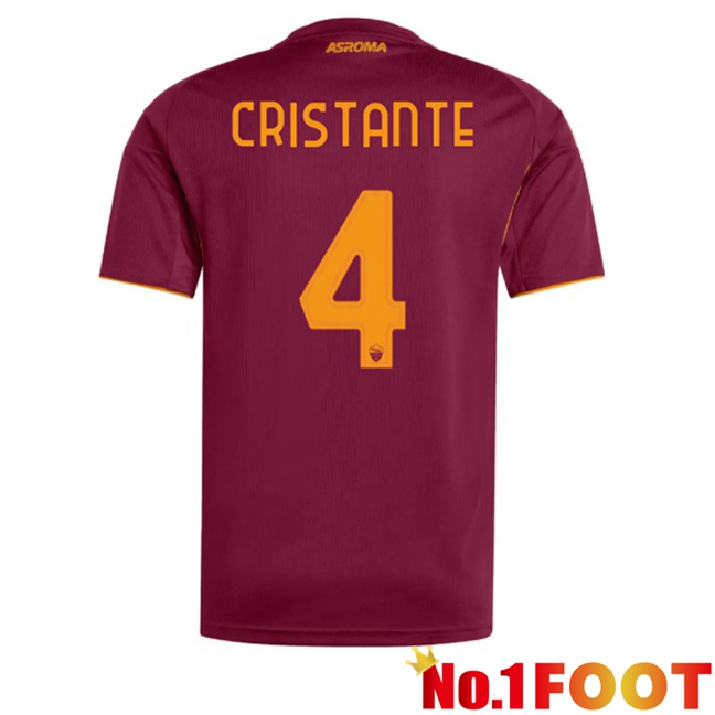 AS Rome (CRISTANTE 4) Home Soccer Jersey Red 2025/2026