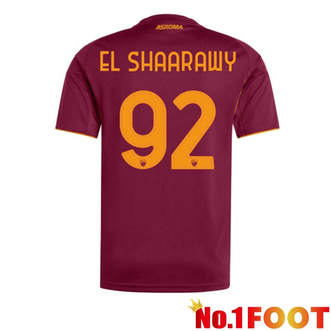 AS Rome (EL SHAARAWY 92) Home Soccer Jersey Red 2025/2026