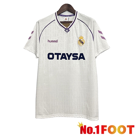 Real Madrid Retro Home Soccer Jersey 1990 1992