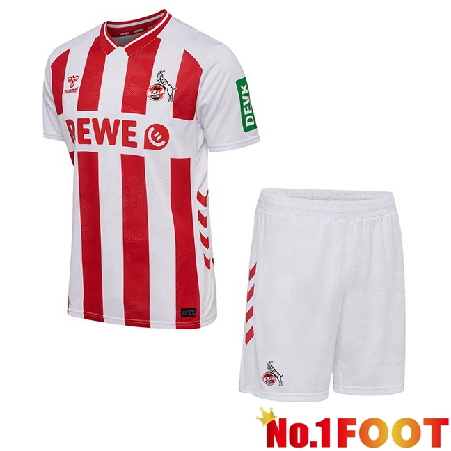FC Koln Kids Home Soccer Jersey Red White 2025/2026