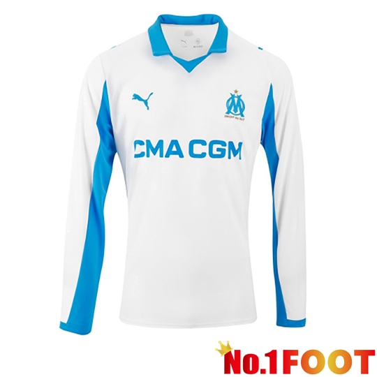 Marseille OM Long sleeve Home Soccer Jersey 2025 2026
